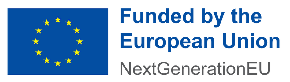 An EU flag on the left and on the right the text: Funded by the European Union – NextGenerationEU. Graphics.