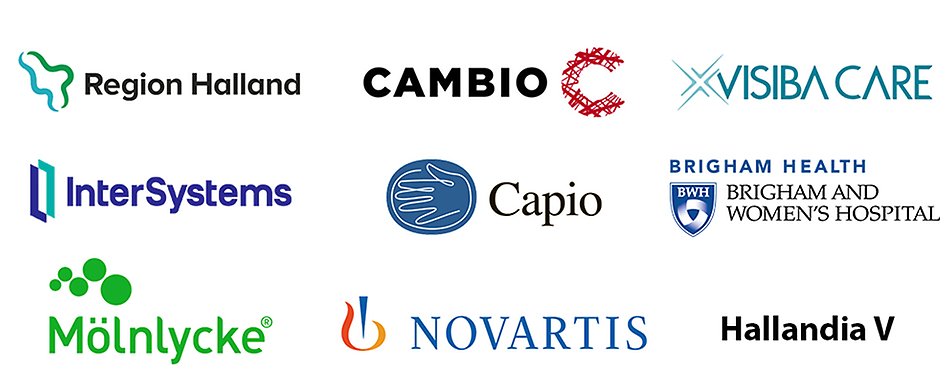 Nine company logotypes